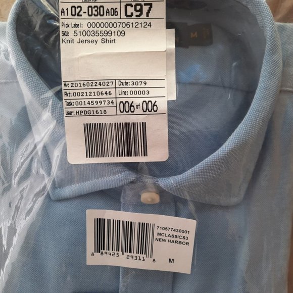 NEW UNOPENED Ralph Lauren Knit Jersey, New Harbor Blue/White, Medium - Picture 3 of 4